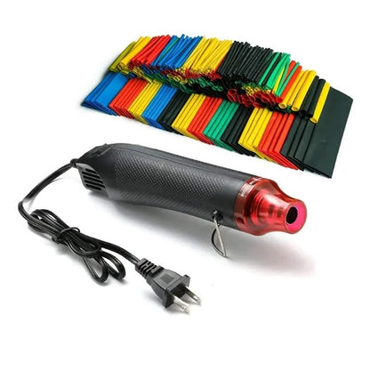 KIT 328 PIEZAS DE TUBOS TERMORRETRÁCTILES + PISTOLA DE AIRE CALIENTE