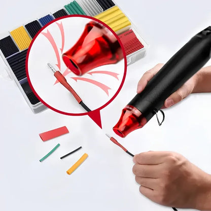 KIT 328 PIEZAS DE TUBOS TERMORRETRÁCTILES + PISTOLA DE AIRE CALIENTE