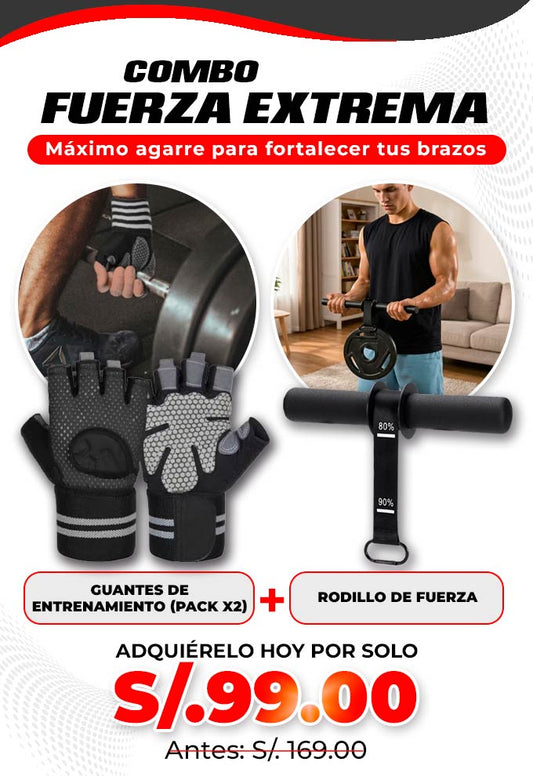 Guantes de Entrenamiento (Pack x2) + Rodillo de Fuerza