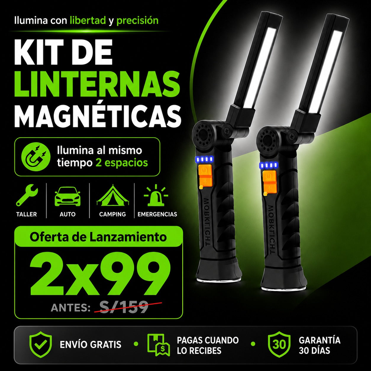 2X Lamparas Magneticas
