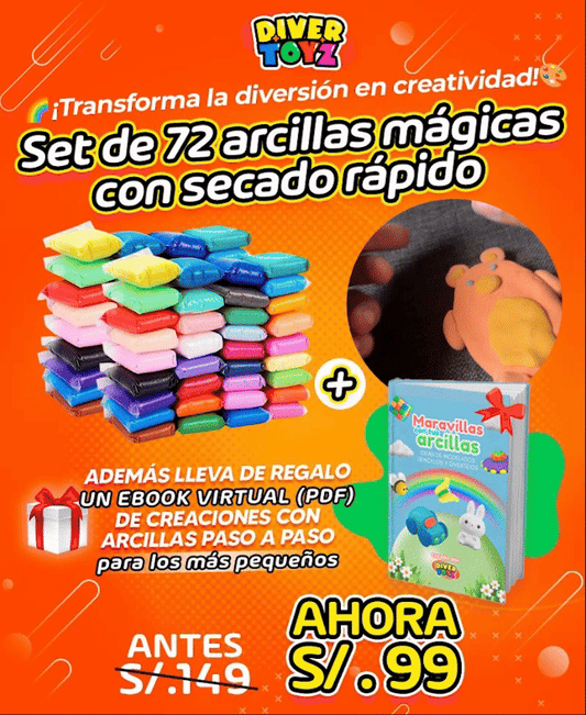 SET DE 36 ARCILLAS MÁGICAS CON SECADO RÁPIDO
