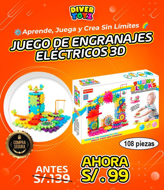 Juego de engranajes eléctricos 3D