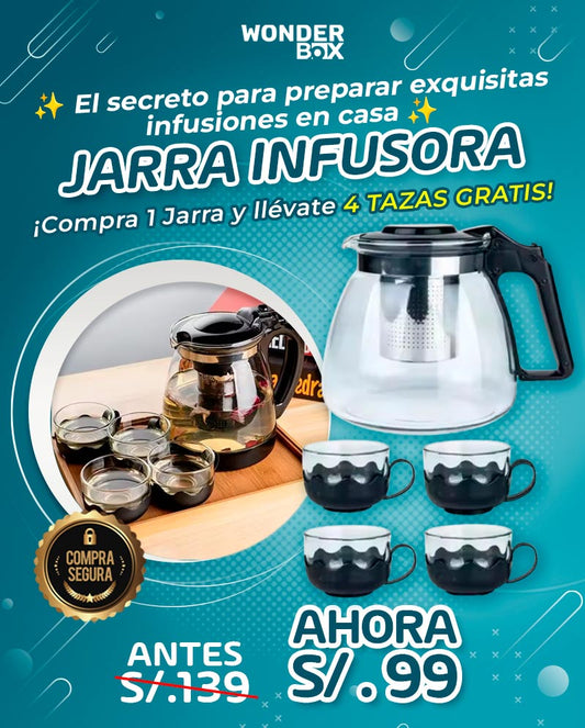 Jarra infusora con tazas