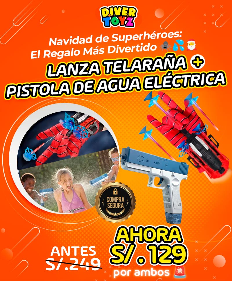 Combo Lanza Telaraña + Pistola de Agua Eléctrica