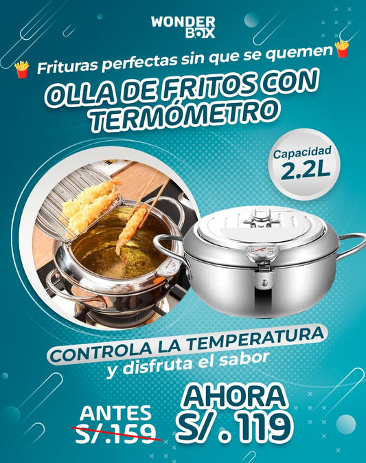 Olla de Fritos con Termómetro