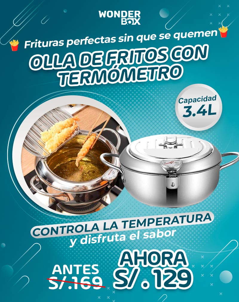 Olla de Fritos con Termómetro