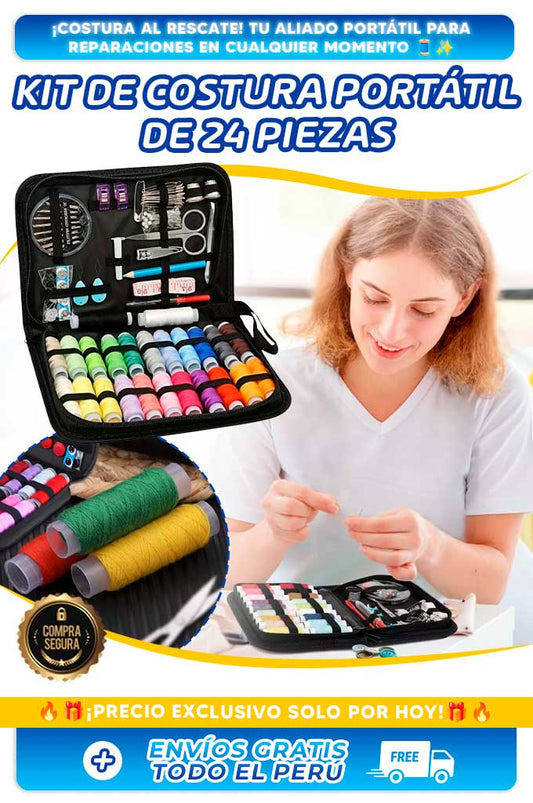 Kit de Costura Portátil de 24 Piezas