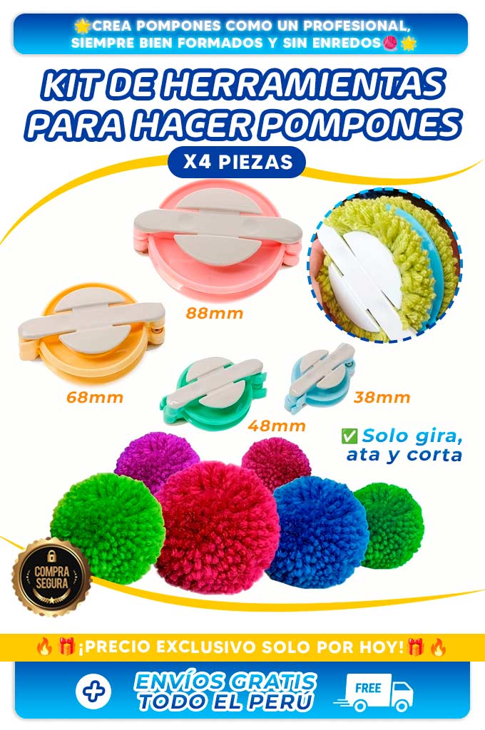 KIT DE HERRAMIENTAS PARA HACER POMPONES